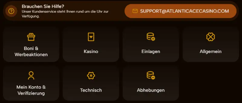 AtlanticAce Casino Kundensupport